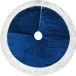 Christmas Tree Skirt-National Tree Company 48" Arctic Lights Collection Navy And Silver Tree Skirt