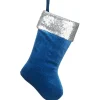 Christmas Stockings-National Tree Company 19" Arctic Lights Collection Blue Velvet Stocking