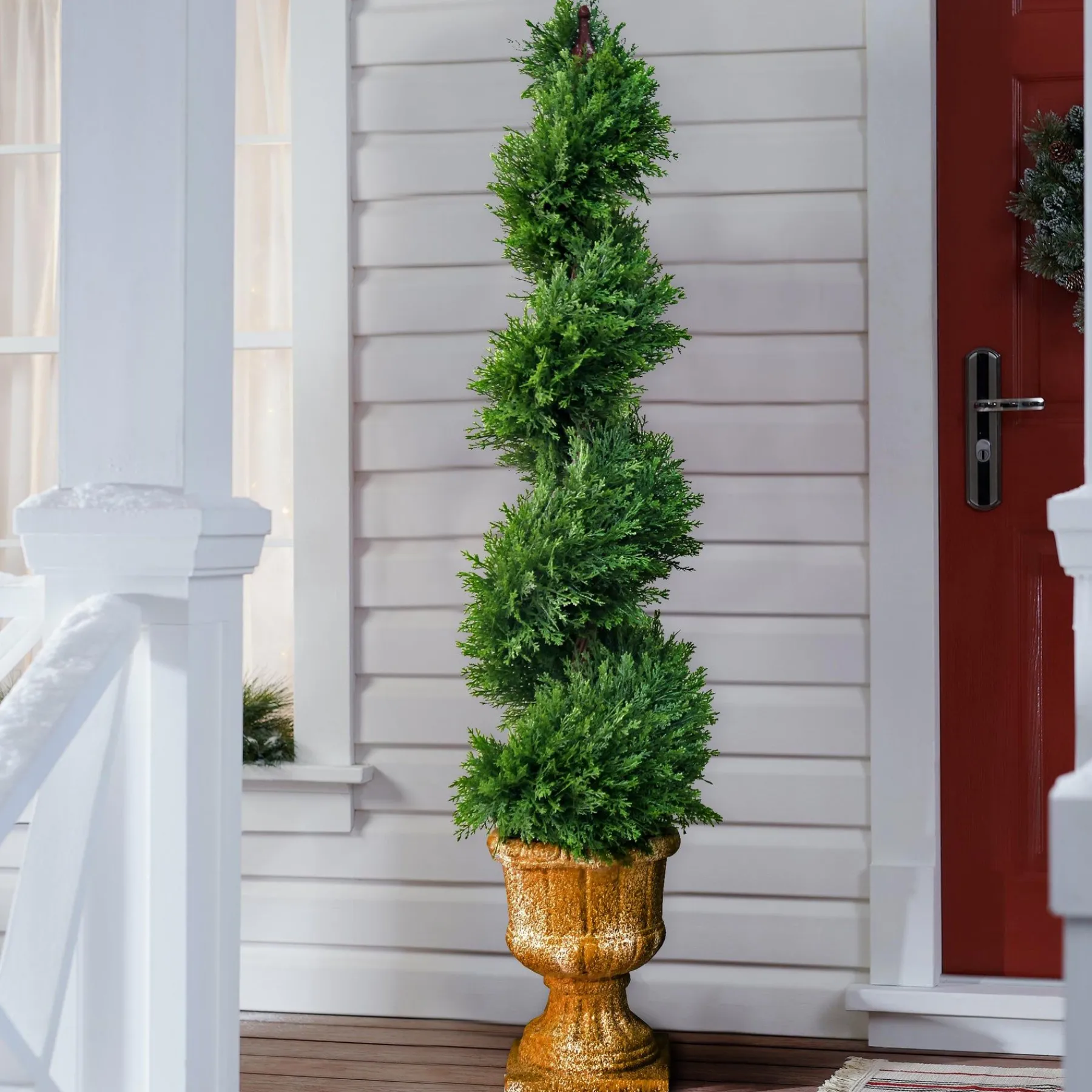 Topiaries / Shurbs-National Tree Company 54" Artificial Juniper Slim Spiral