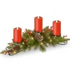 Christmas Greenery-National Tree Company 30" Battery Operated Bristle Berry Centerpiece With Three Candles