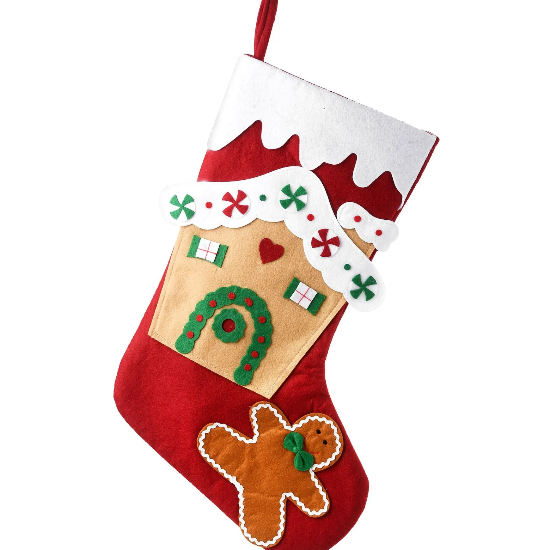 Christmas Accessories-National Tree Company 20" Be Merry Collection Gingerbread House Stocking