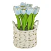 National Tree Company Potted Flower Plants^10" Blue Tulip Bouquet In Metal Pot
