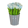 National Tree Company Potted Flower Plants^9" Blue Tulip Bouquet In Metal Pot