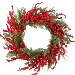 21" To 24" Wreath-National Tree Company 24" Cedar And Berry Wreath