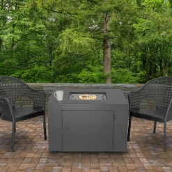 Firepits-National Tree Company 38" Contemporary Square Propane Fire Pit Table