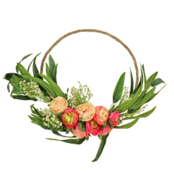 National Tree Company Home & Garden Decor^16" Eucalyptus And Buttercups Hoop Wreath