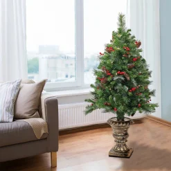 Under 5Ft-National Tree Company 48" Fiber Optic Crestwood Spruce Tree