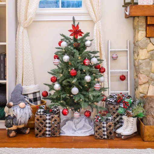 Full-National Tree Company 3 Ft. Evergreen Pathway Tree With Clear Lights