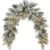 Christmas Greenery-National Tree Company 6 Ft Frosted Colonial Fir Swag With Battery Operated Led Lights