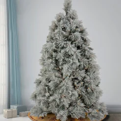 Full-National Tree Company 6.5 Ft. Hgtv Home Collection Pre-Lit Flocked Bavarian Pine Tree