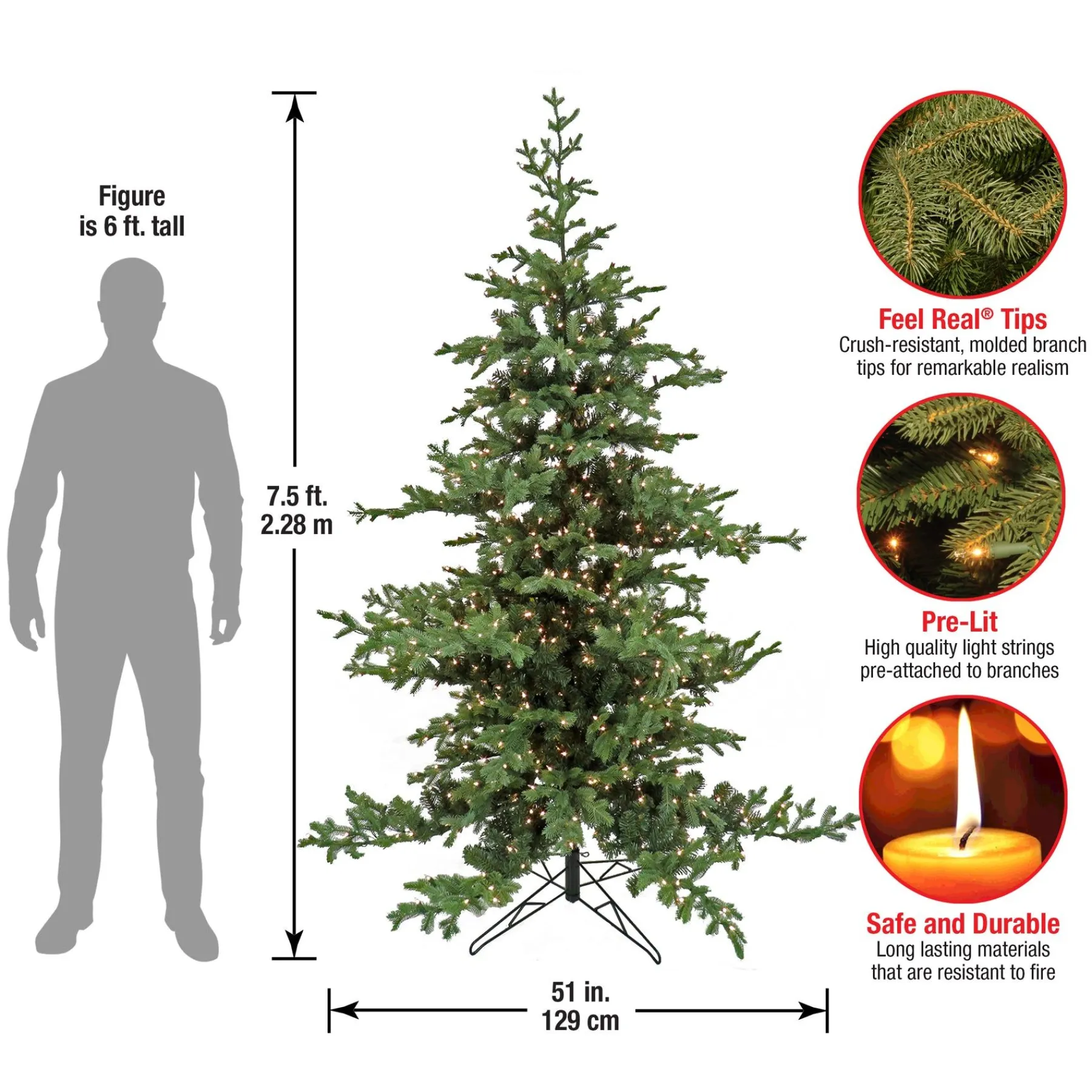 Full-National Tree Company 7.5 Ft. Hgtv Home Collection Pre-Lit Decorator Tree