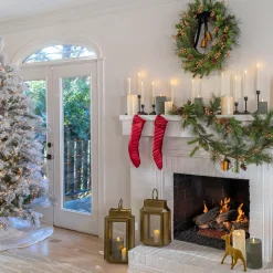 Full-National Tree Company 7.5 Ft. Hgtv Home Collection Pre-Lit Flocked Bavarian Pine Tree