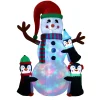 Christmas Inflatable-National Tree Company 8 Ft. Inflatable Snowman With Penguins