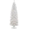 7Ft - 9Ft-National Tree Company 7 Ft. Kingswood White Fir Pencil Tree With Clear Lights
