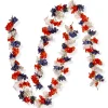 Patriotic Accessories-National Tree Company 6 Ft. Patriotic Hydrangea Garland Two Pack
