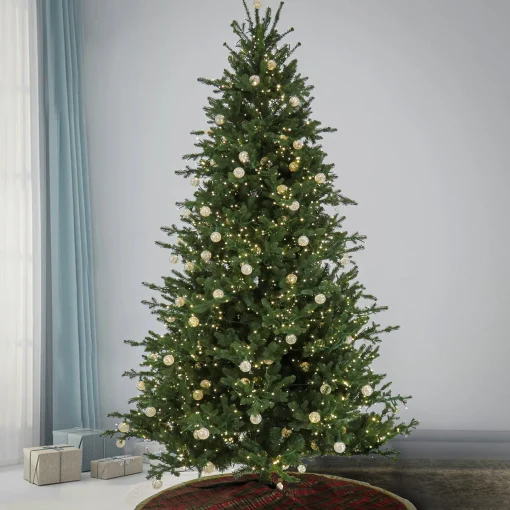 7Ft - 9Ft-National Tree Company 7.5 Ft Pre-Lit Aspen Pine Tree With Led Lights