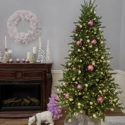 7Ft - 9Ft-National Tree Company 7.5 Ft Pre-Lit Aspen Pine Tree With Led Lights