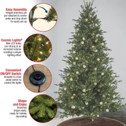 7Ft - 9Ft-National Tree Company 7.5 Ft Pre-Lit Aspen Pine Tree With Led Lights