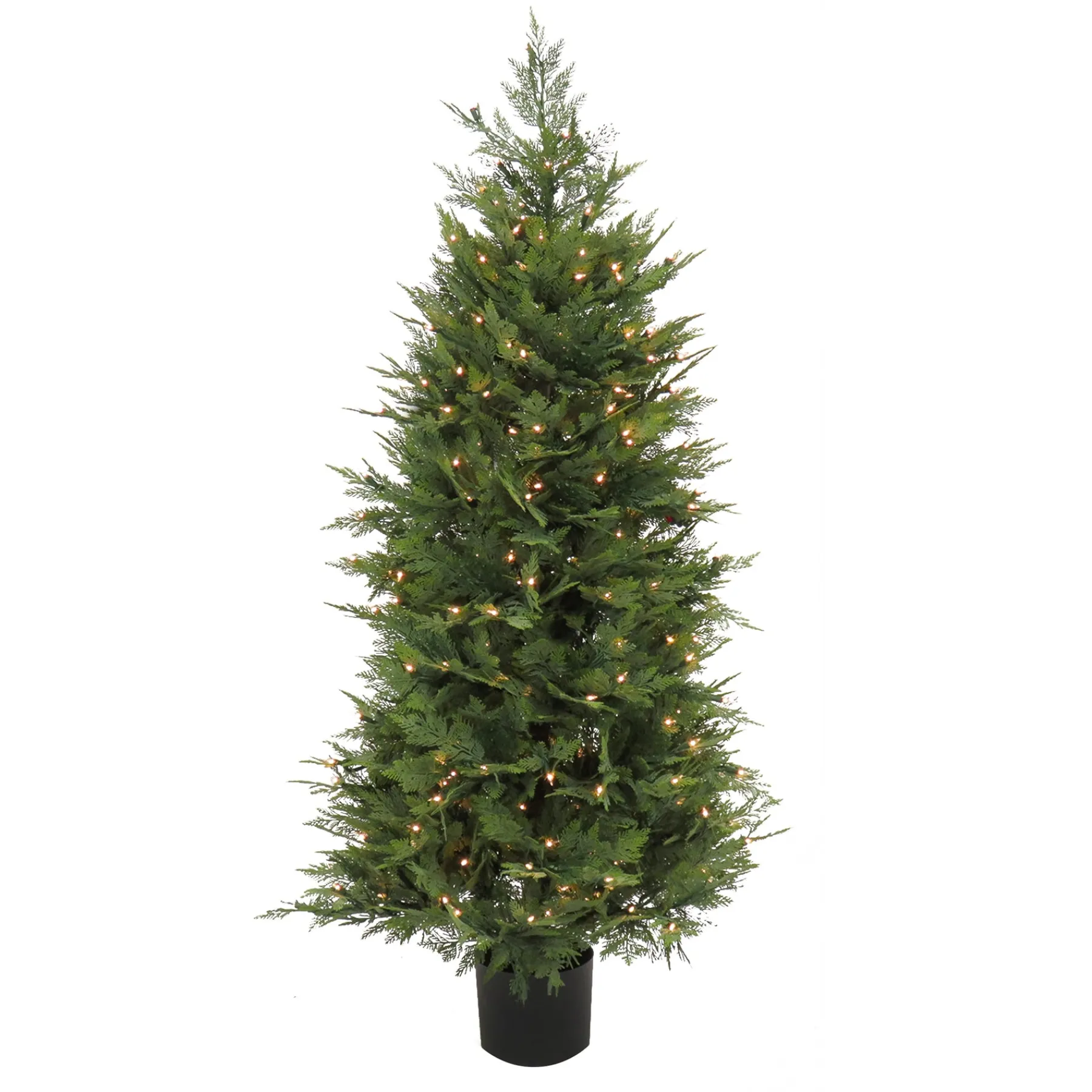 National Tree Company Topiaries / Shurbs^5 Ft. Pre-Lit Cypress Tree In Nursery Pot