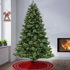 7Ft - 9Ft-National Tree Company 7 Ft Pre-Lit Montreal Pine Tree With Led Lights