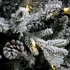 7Ft - 9Ft-National Tree Company 7 Ft Pre-Lit Snowy Calton Pine Tree With Led Lights