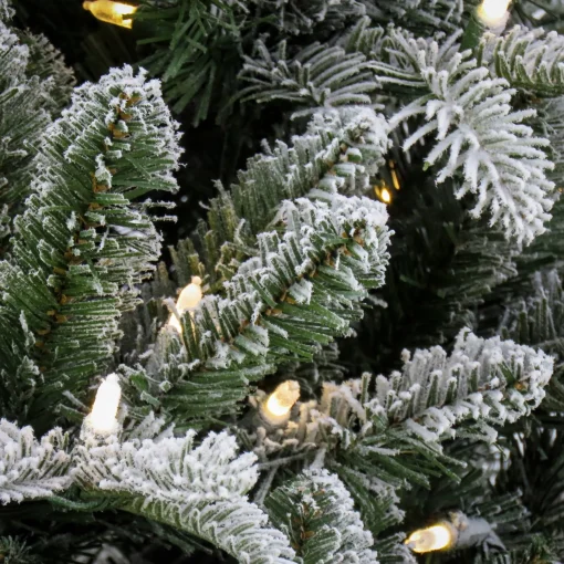 Warm White Led-National Tree Company 6 Ft. Pre-Lit Snowy Libby Fir Tree With Led Lights