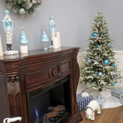 Warm White Led-National Tree Company 6 Ft. Pre-Lit Snowy Libby Fir Tree With Led Lights