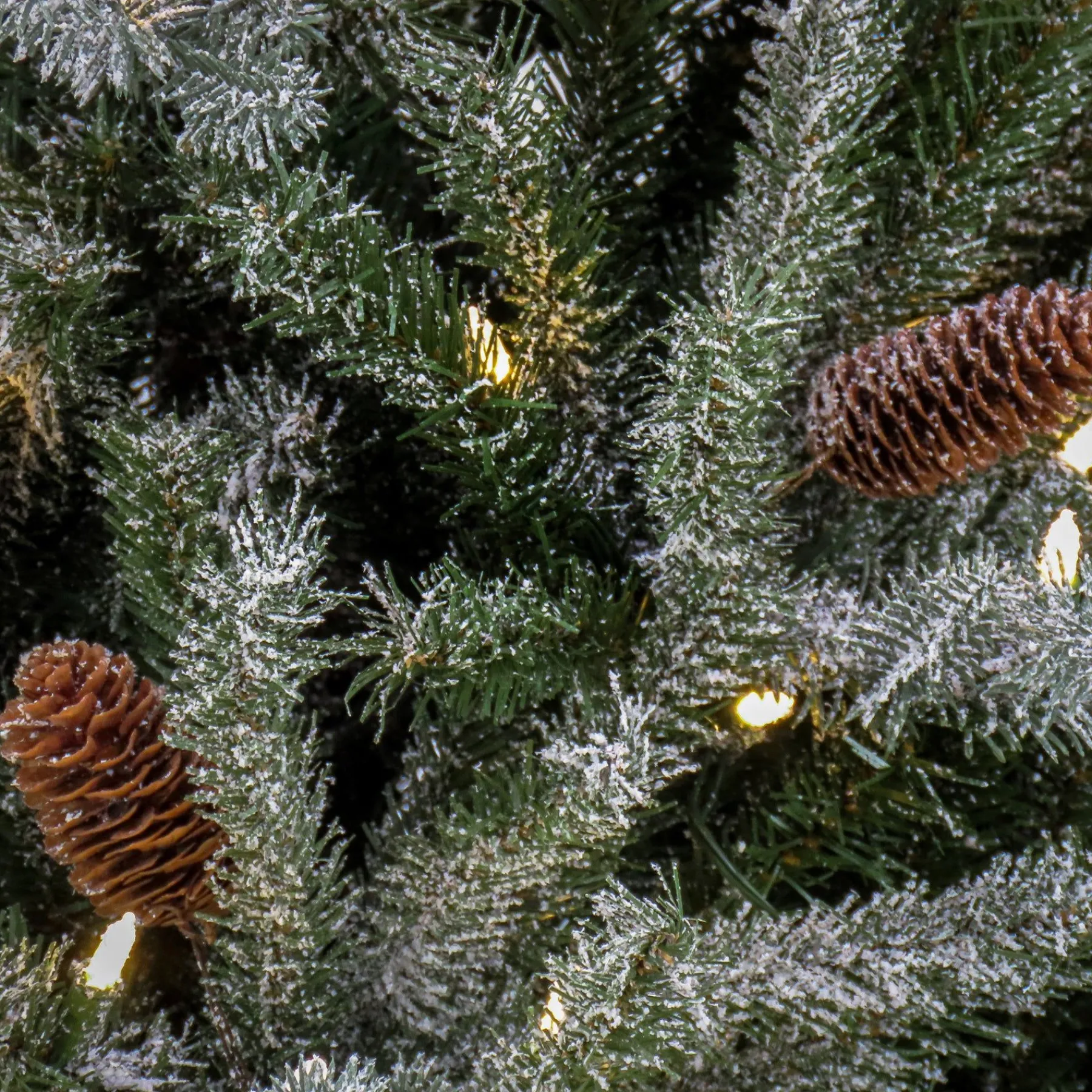 7Ft - 9Ft-National Tree Company 7 Ft Pre-Lit Snowy Olallie Pine Tree With Led Lights