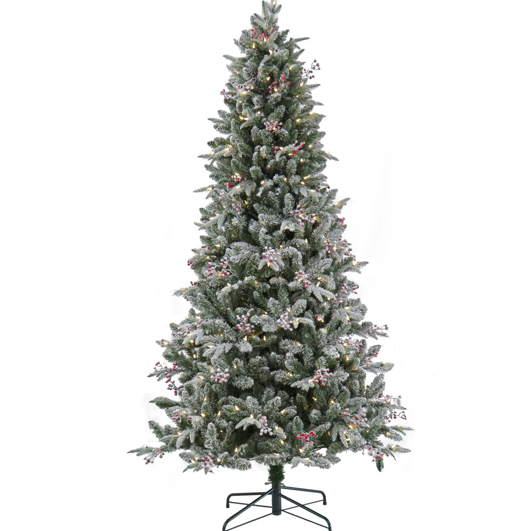 National Tree Company Full^7.5 Ft Pre-Lit Snowy Poechmann Fir Tree With Led Lights