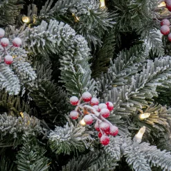 7Ft - 9Ft-National Tree Company 7.5 Ft Pre-Lit Snowy Poechmann Fir Tree With Led Lights