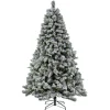 Full-National Tree Company 7.5 Ft. Pre-Lit Snowy Silver Hill Pine Tree With Led Lights