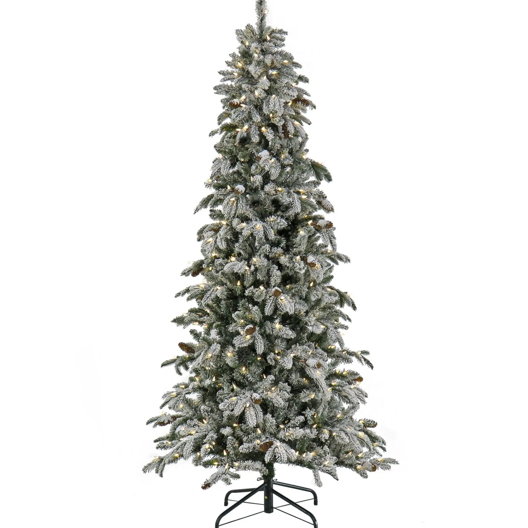 7Ft - 9Ft-National Tree Company 7.5 Ft Pre-Lit Snowy Vintin Fir Tree With Led Lights