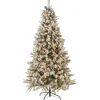 5Ft - 6Ft-National Tree Company 6.5 Ft. Snowy Mixed Pine Tree With Clear Lights