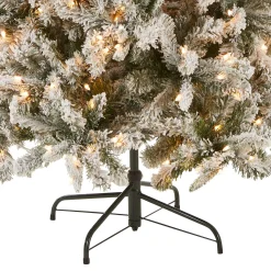 5Ft - 6Ft-National Tree Company 6.5 Ft. Snowy Mixed Pine Tree With Clear Lights