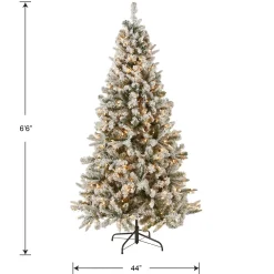 5Ft - 6Ft-National Tree Company 6.5 Ft. Snowy Mixed Pine Tree With Clear Lights