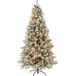 Full-National Tree Company 6.5 Ft. Snowy Mixed Pine Tree With Clear Lights