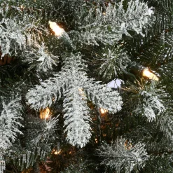 Slim-National Tree Company 6.5 Ft Snowy Morgan Spruce Slim Tree With Clear Lights