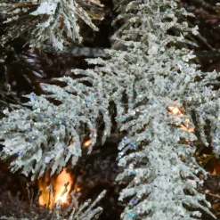 Slim-National Tree Company 6.5 Ft Snowy Morgan Spruce Slim Tree With Clear Lights