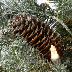 Slim-National Tree Company 6.5 Ft Snowy Morgan Spruce Slim Tree With Clear Lights