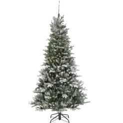 Slim-National Tree Company 6.5 Ft Snowy Morgan Spruce Slim Tree With Clear Lights