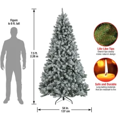 Full-National Tree Company 7.5 Ft. Snowy North Valley Spruce Tree