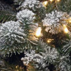 Slim-National Tree Company 6 Ft. Snowy Sheffield Spruce Slim Half Tree With Clear Lights