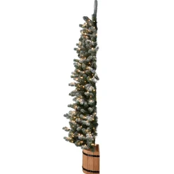 Slim-National Tree Company 6 Ft. Snowy Sheffield Spruce Slim Half Tree With Clear Lights