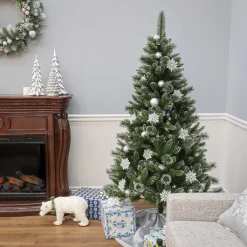 Full-National Tree Company 6 Ft. Snowy Sierra Spruce Tree
