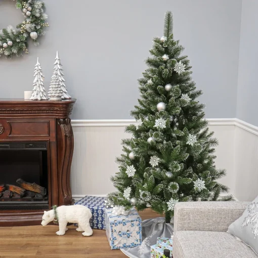 5Ft - 6Ft-National Tree Company 6 Ft. Snowy Sierra Spruce Tree