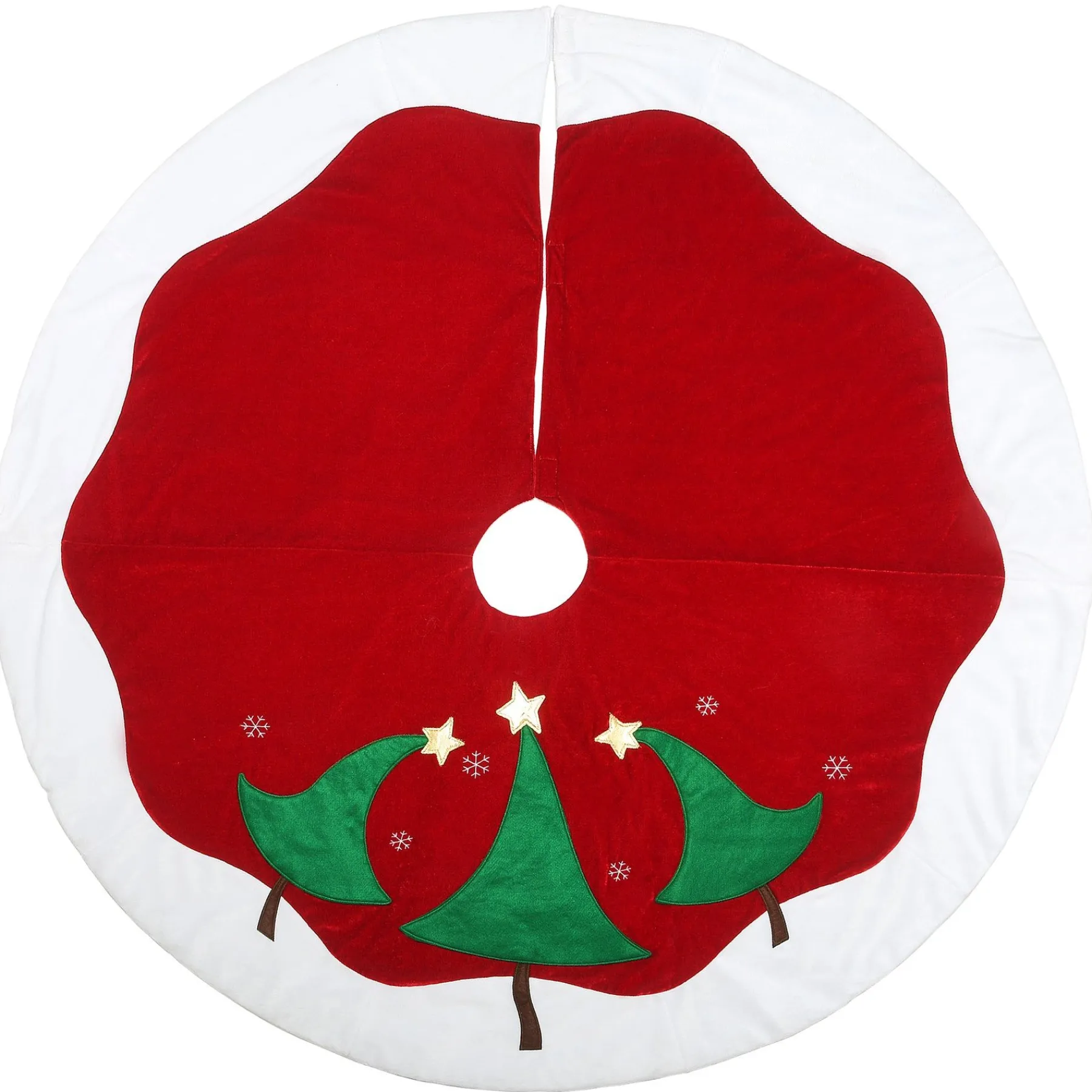 Christmas Tree Skirt-National Tree Company 48" General Store Collection Red And White Tree Skirt