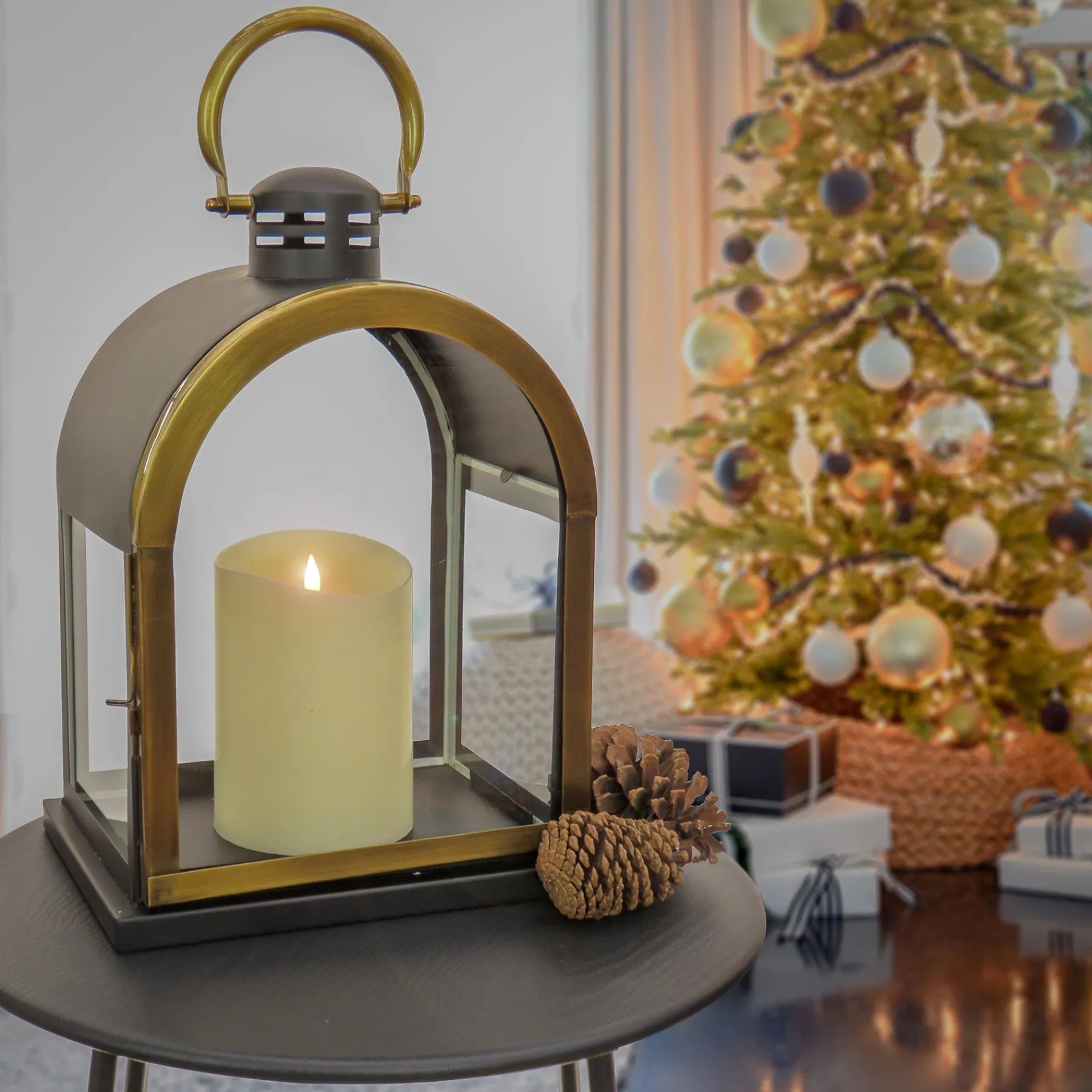 Christmas Accessories-National Tree Company 18" Hgtv Home Collection Antique Bronze Dome Lantern, Small