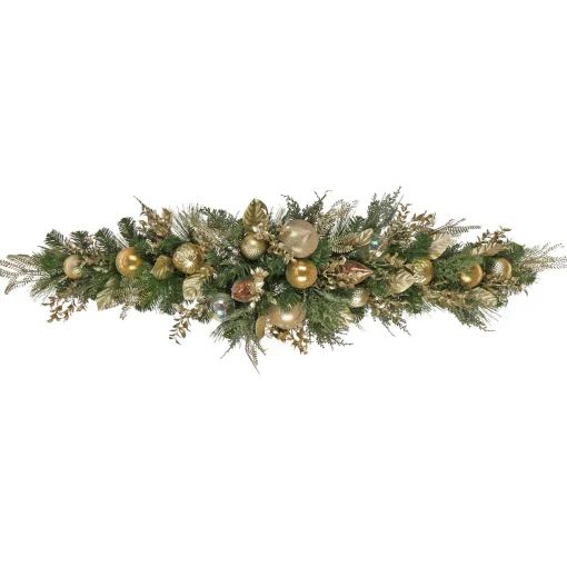 Christmas Greenery-National Tree Company 60" Hgtv Home Collection Champagne Wishes Mantle Swag