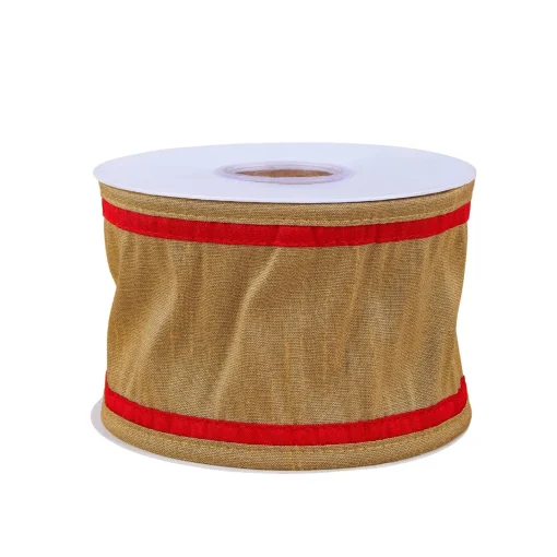 Christmas Accessories-National Tree Company 3" Hgtv Home Collection Dupioni Double-Sided Ribbon, Gold & Red