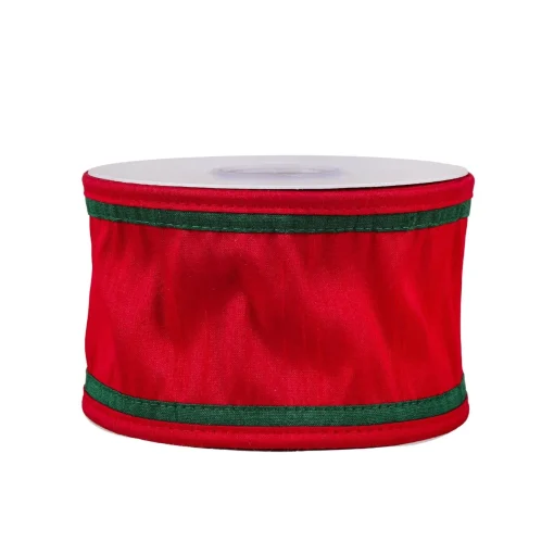 Christmas Accessories-National Tree Company 3" Hgtv Home Collection Dupioni Double-Sided Ribbon, Red & Green